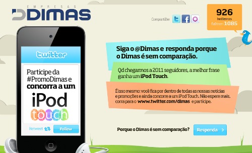 promoção dimas ipod touch