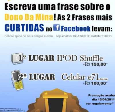 promoção o dono da mina