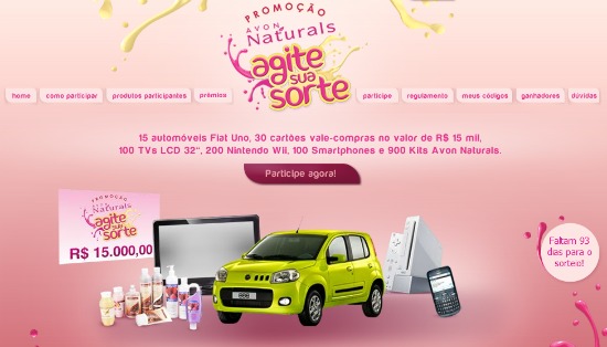 promoção avon agite sua sorte