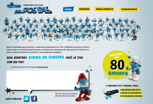 concurso smurfs dia dos pais