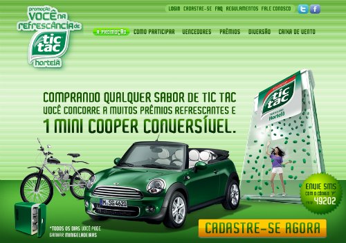 Você na refrescância de Tic Tac hortelã