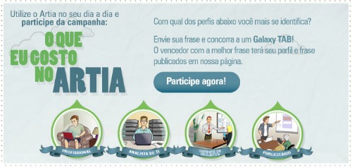 promoção artia samsung tab