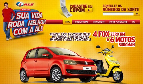 promoção ale carros e motos