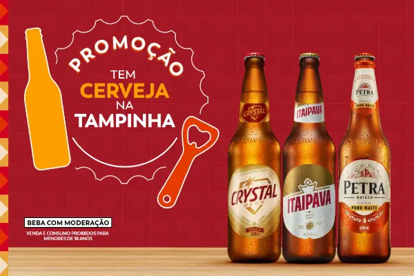 promoção tem cerveja na tampinha