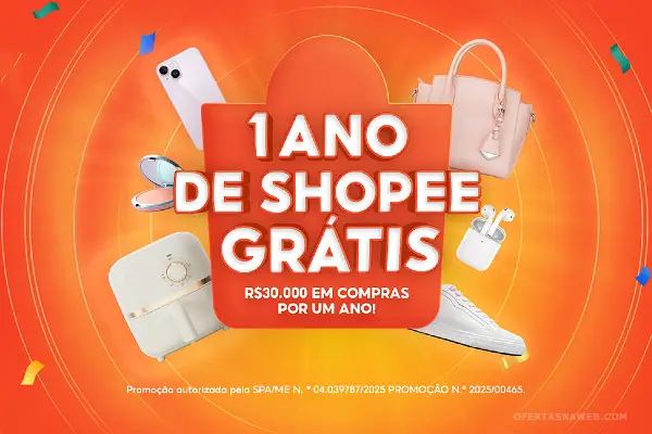 promoção 1 ano de shopee