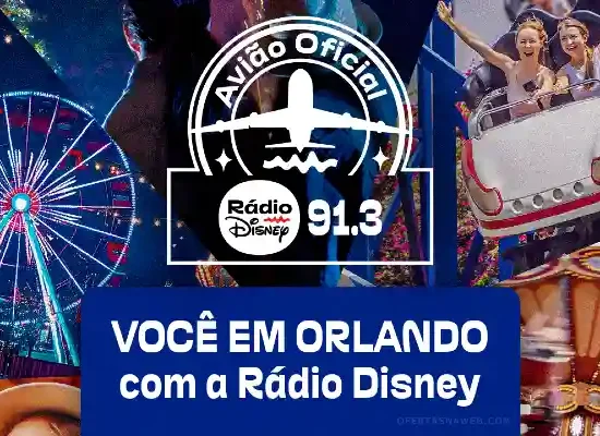 promoção avião da rádio disney