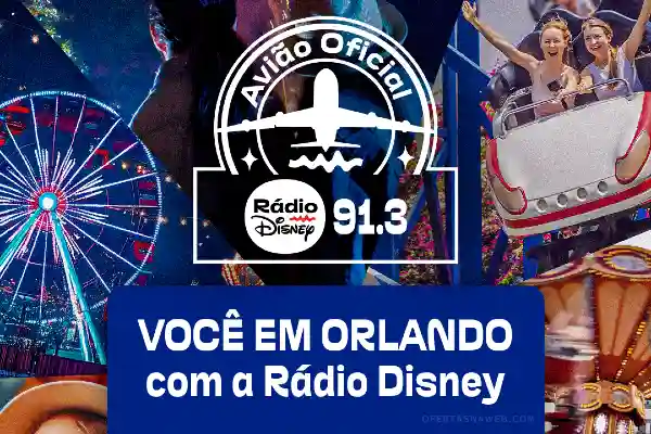 promoção avião da rádio disney